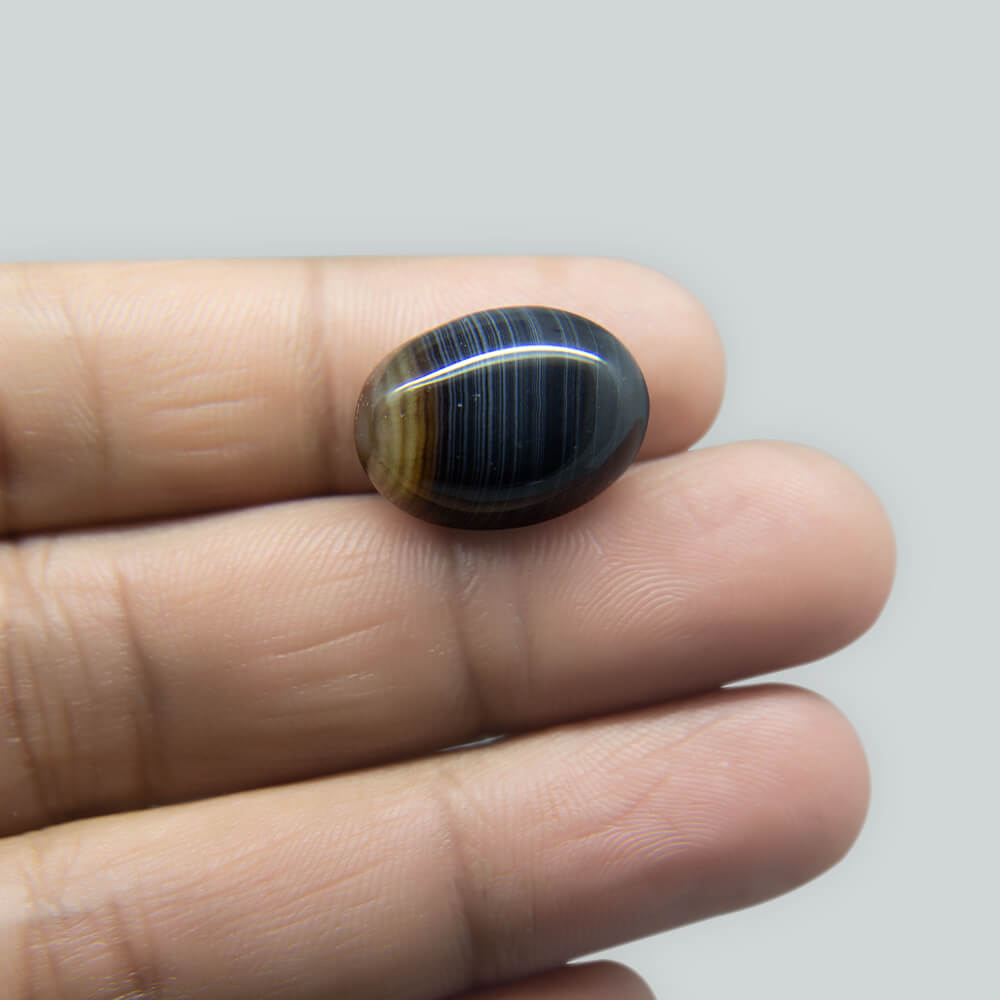 Sulemani Black Hakik- 12.88 Carat