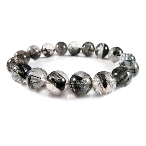 Black Rutilated Quartz Stretchable Bracelet