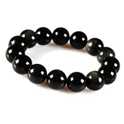Black Obsidian Gemstone Stretchable Bracelet 