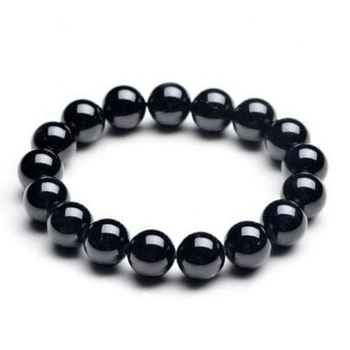 Black Tourmaline Gemstone Stretchable Bracelet 