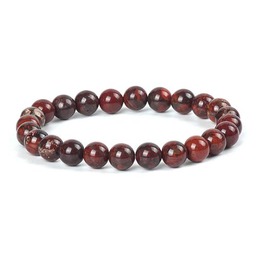 Bloodstone Jasper Gemstone Stretchable Bracelet 