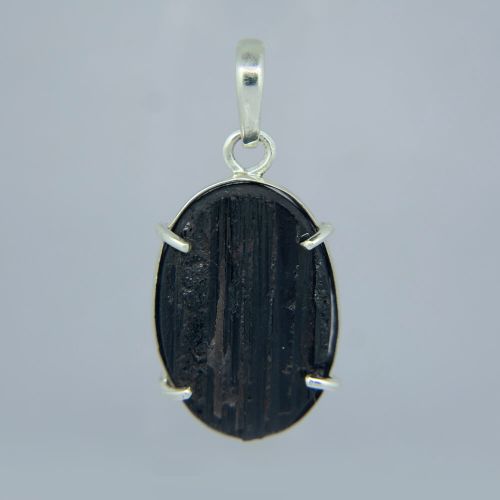 Black Tourmaline Silver Pendant