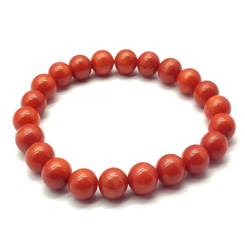 Red Coral Beads Stretchable Bracelet 