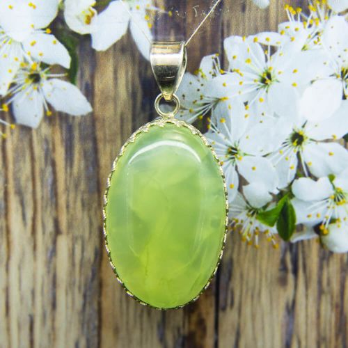 Prehnite Silver Pendant