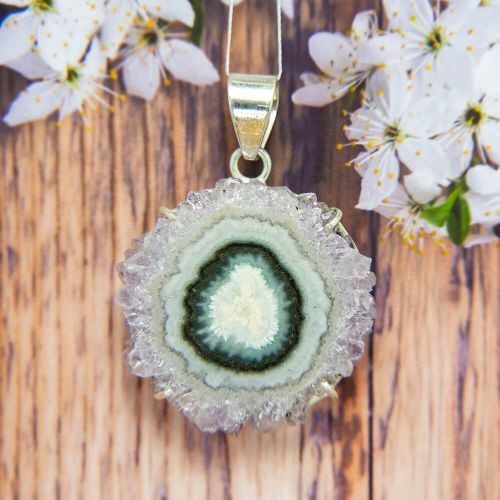 Amethyst Druzy Crystal Silver Pendant