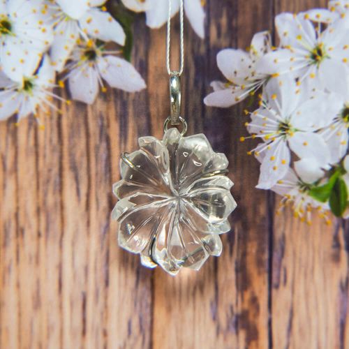 Clear Quartz Crystal Silver Pendant