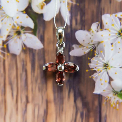 Garnet Silver Pendant