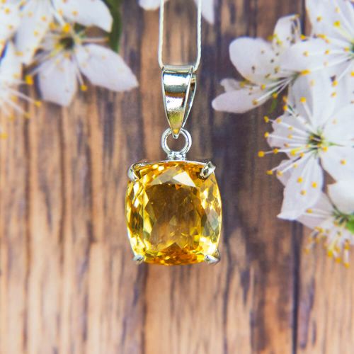 Citrine Silver Pendant
