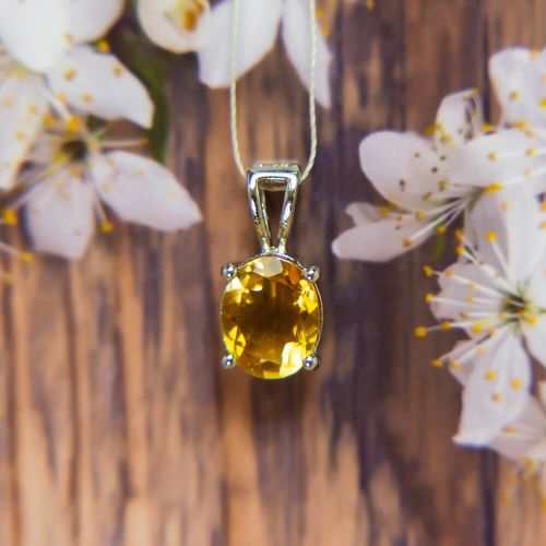 Citrine Silver Pendant