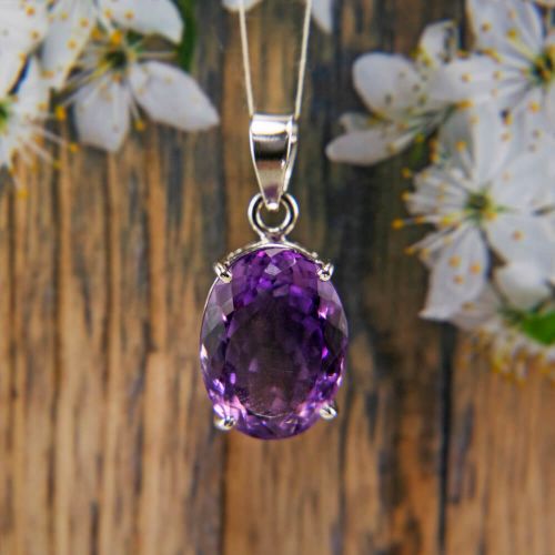 Amethyst Silver Pendant