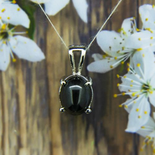 Black Tourmaline Silver Pendant