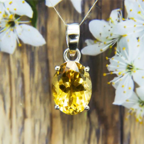Citrine Silver Pendant
