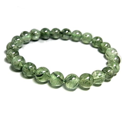 Green Rutilated Quartz Stretchable Bracelet 