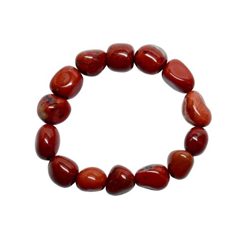 Red Jasper Tumble Beads Stretchable Bracelet 