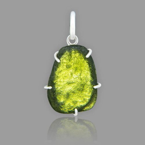 Moldavite Silver Pendant - 9 Grams