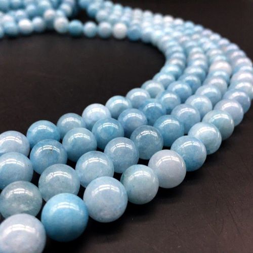 Aquamarine AAA Quality Beads String - 14 Inch