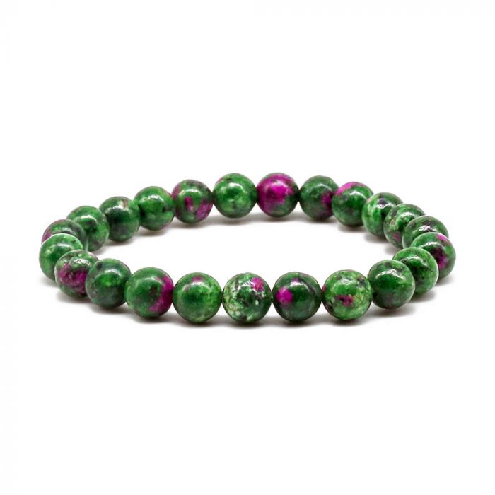 Certified Ruby Zoisite 8mm Bracelet Imeora