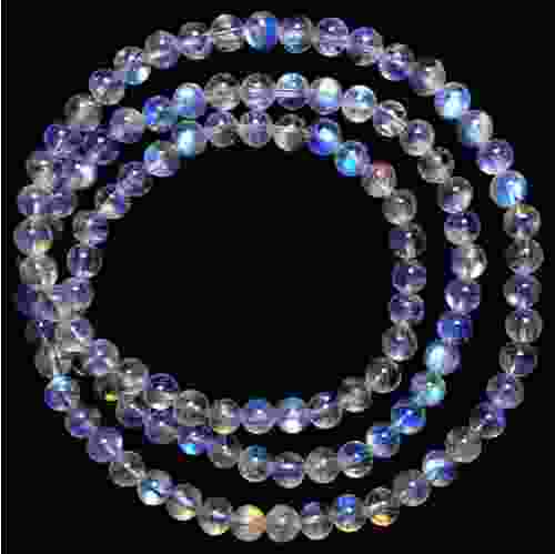blue rainbow moonstone beads mala rosary