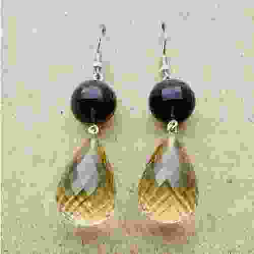 citrine, smoky earrings