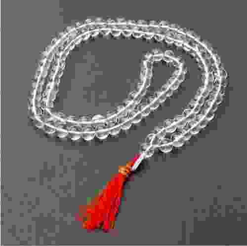 Clear Quartz (Sphatik) Crystal Beads Mala