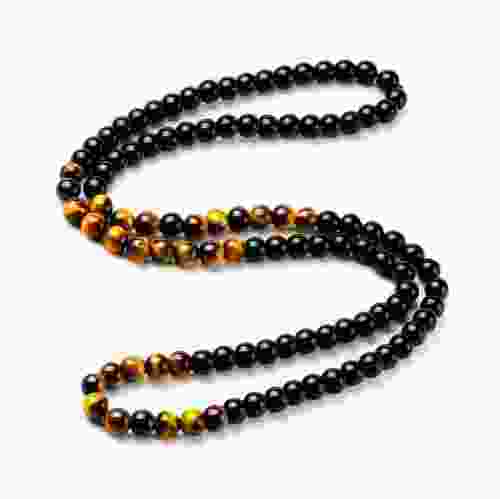 Golden Tiger & Black Agate Beaded String
