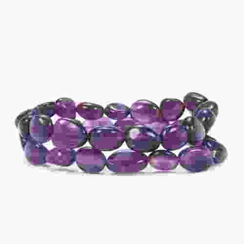 Amethyst Tumble Beads Stretchable Bracelet 