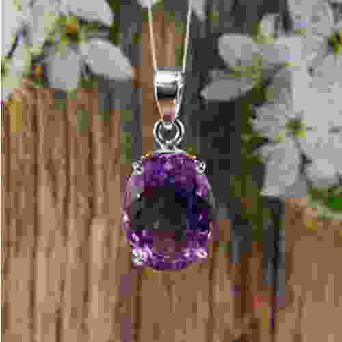 Amethyst Silver Pendant
