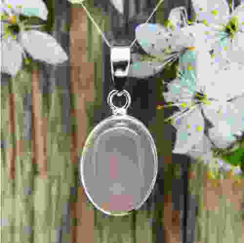Rose Quartz Silver Pendant