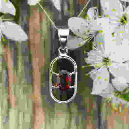 Red Garnet Silver Pendant