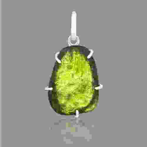 Moldavite Silver Pendant - 9.04 Grams