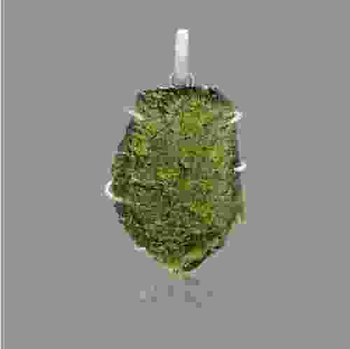 Moldavite Silver Pendant - 16.64 Grams