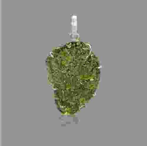 Moldavite Silver Pendant - 15.97 Grams