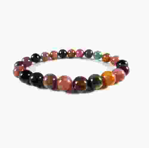 Natural Multicolor Tourmaline Beads Bracelet