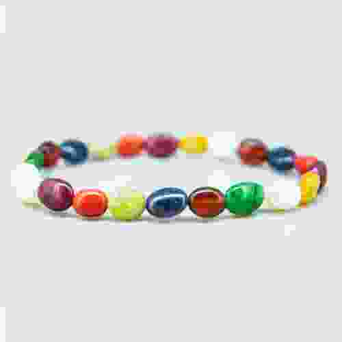 Navratna Multicolor Beads Stretchable Bracelet