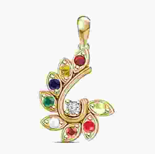 Navratna Gemstone  Pendant  in Gold
