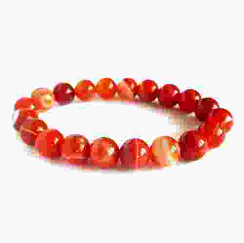 Natural Red agate gemstone beads bracelets 