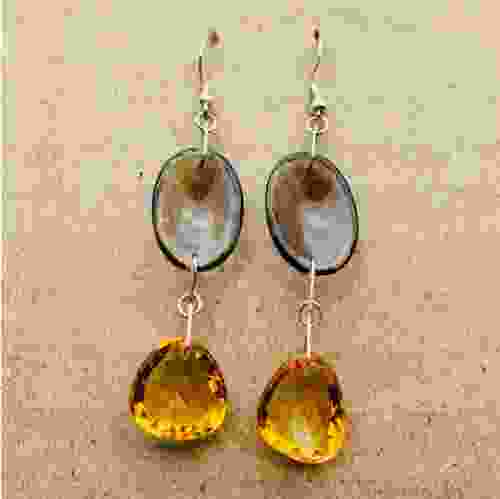Citrine & Smoky Quartz gemstone Earrings