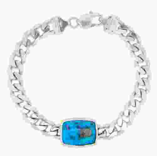 Salman Khan Bracelet Natural Turquoise (Firoza) Bracelet in Silver