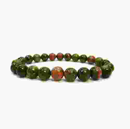 Unakite Gemstone Stretchable Bracelet 