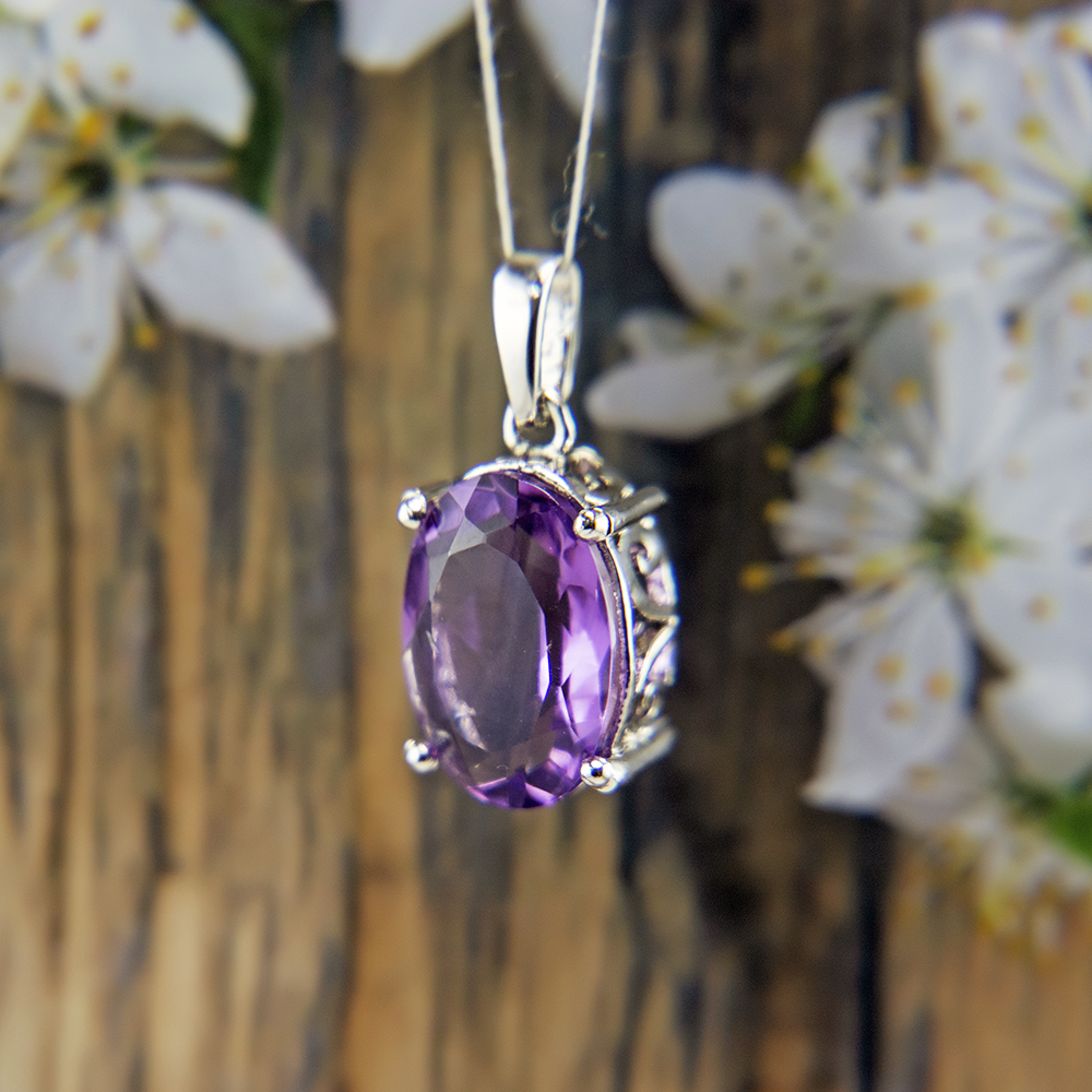Amethyst Silver Pendant