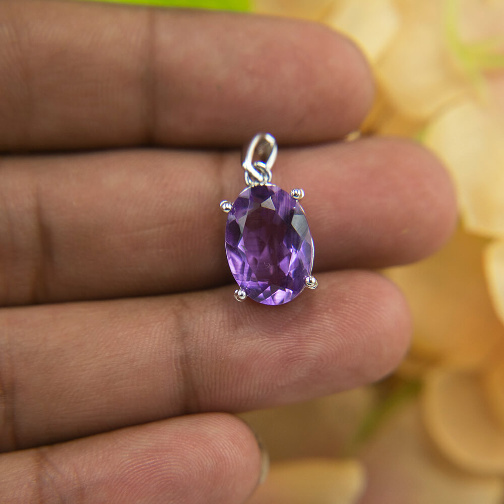 Amethyst Silver Pendant