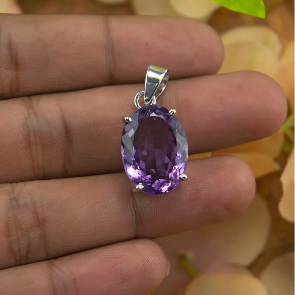 Amethyst Silver Pendant