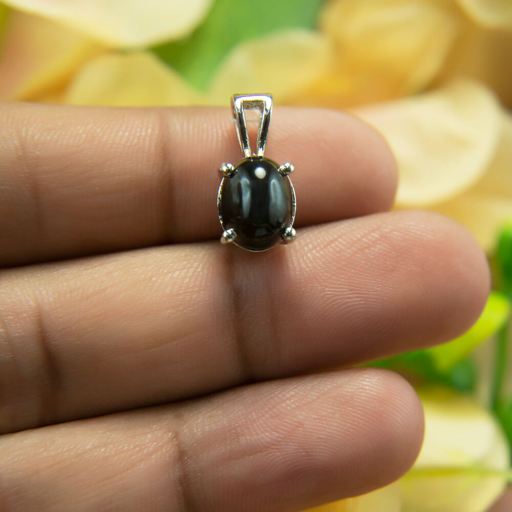 Black Tourmaline Silver Pendant
