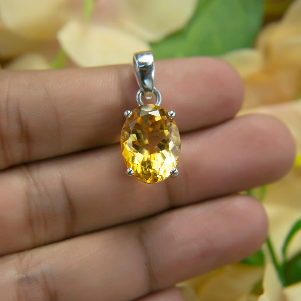 Citrine Silver Pendant