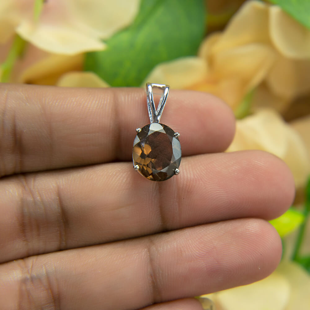 Smoky Quartz Silver Pendant