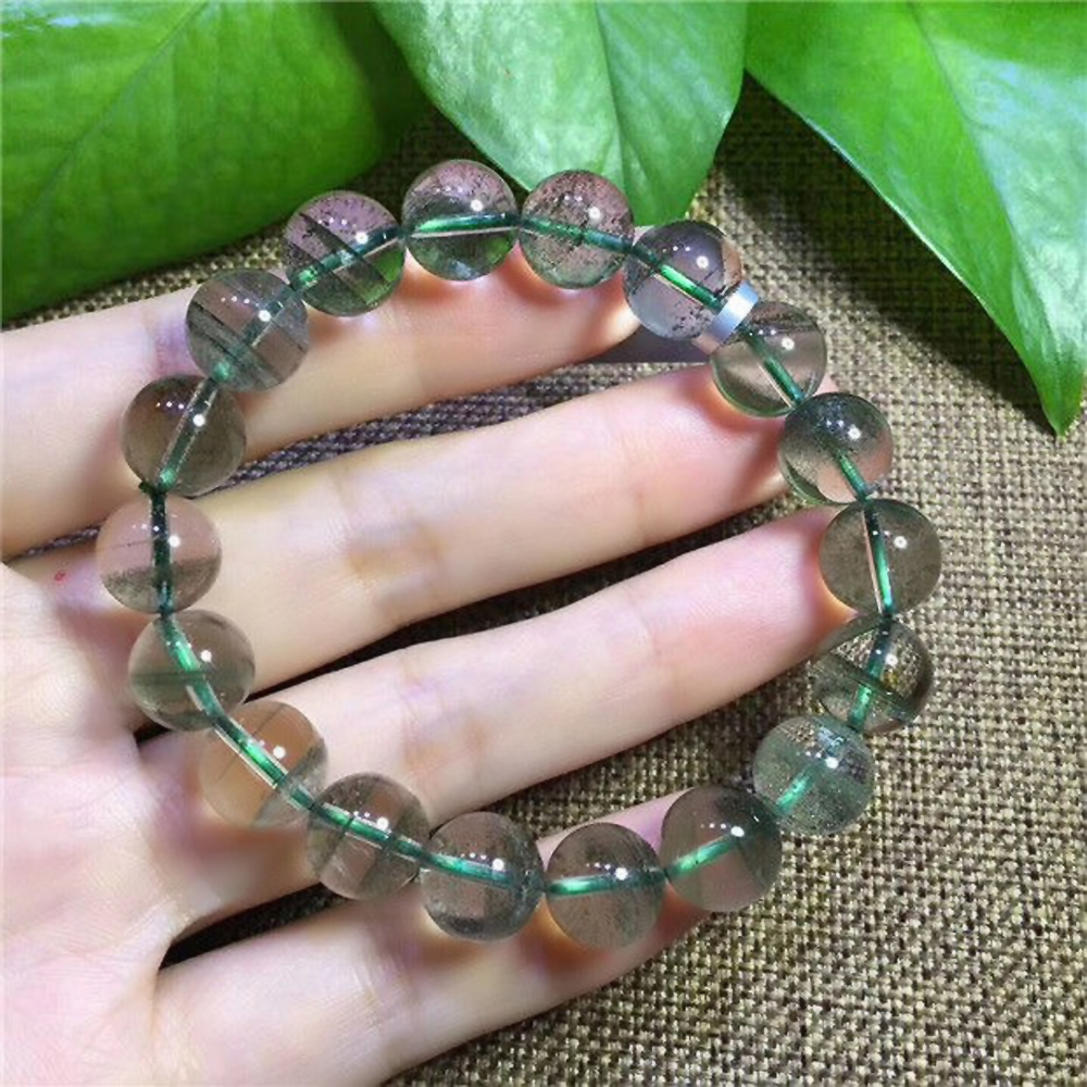 Green Rutilated Quartz Stretchable Bracelet 