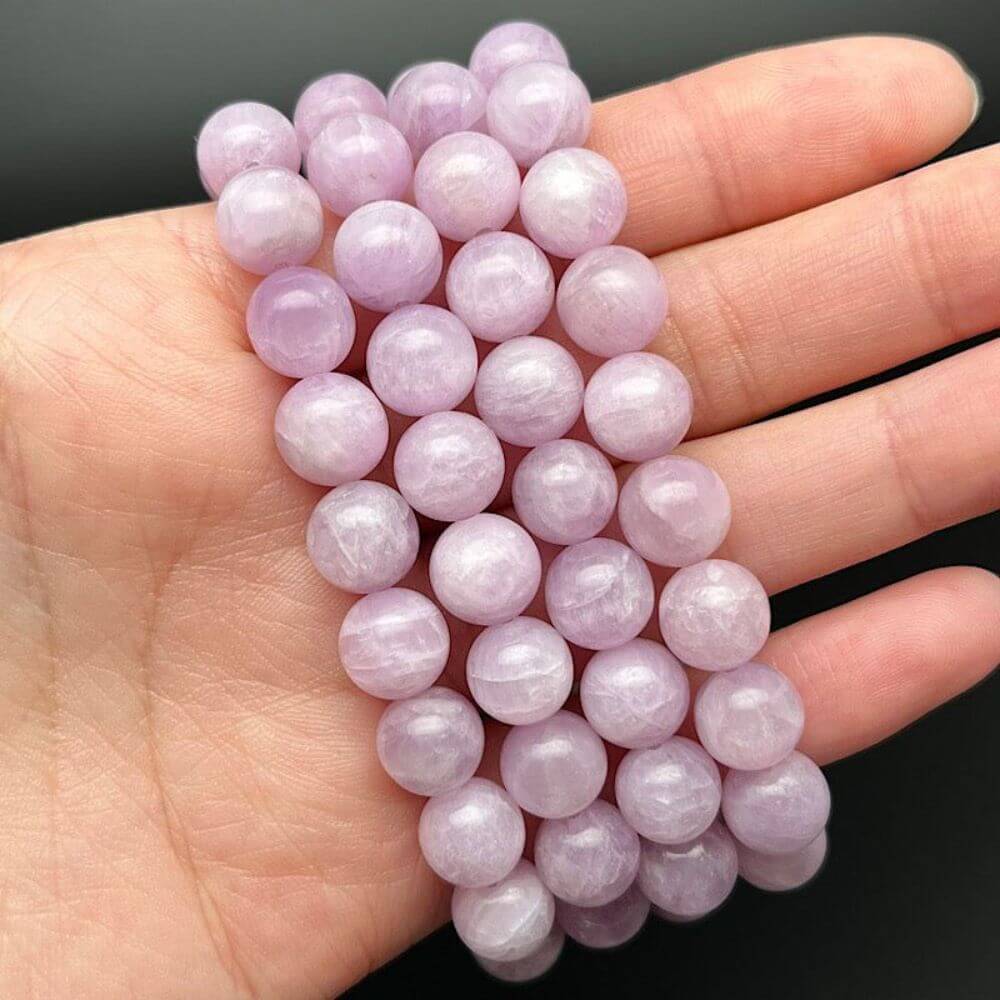 Pink Kunzite Beads Stretchable Bracelet 