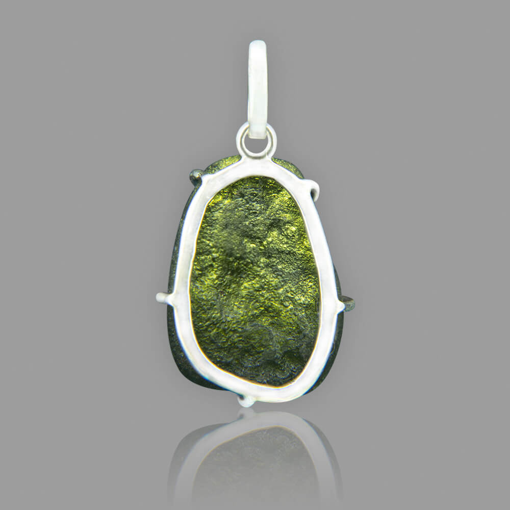 Moldavite Silver Pendant - 9 Grams