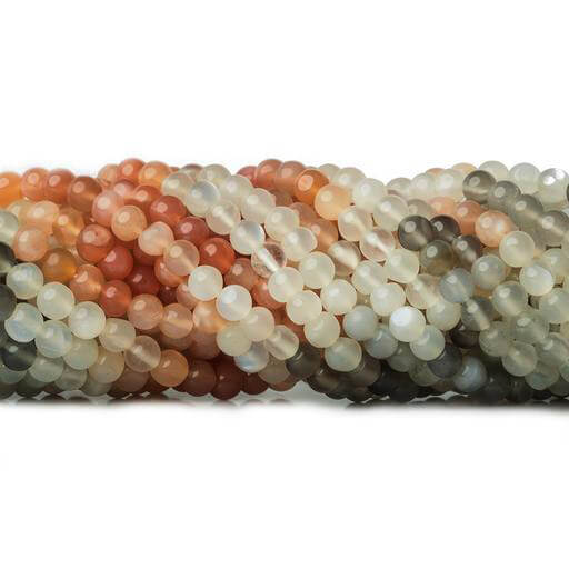 Multicolor Moonstone AAA Quality Beads String - 14 Inch