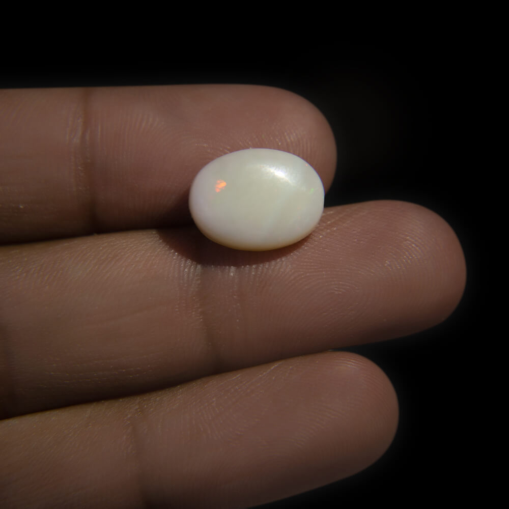 White Opal with Fire - 5.63 Carat